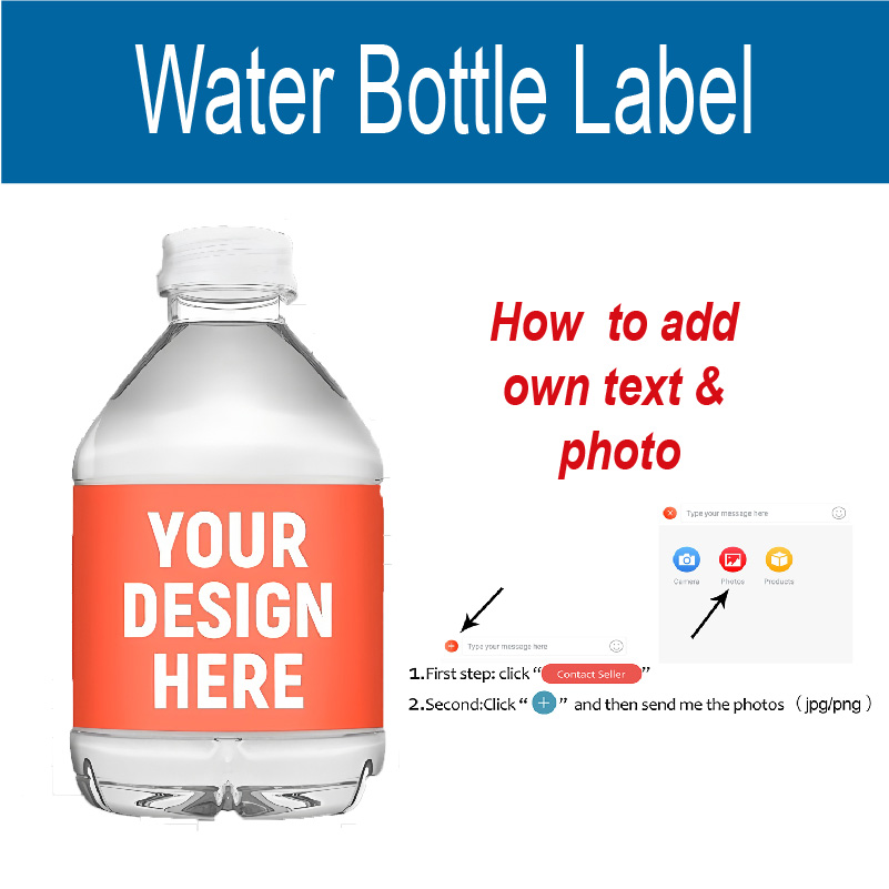 Party Event Supplier - Custom Water Bottle Label, Personalized Party