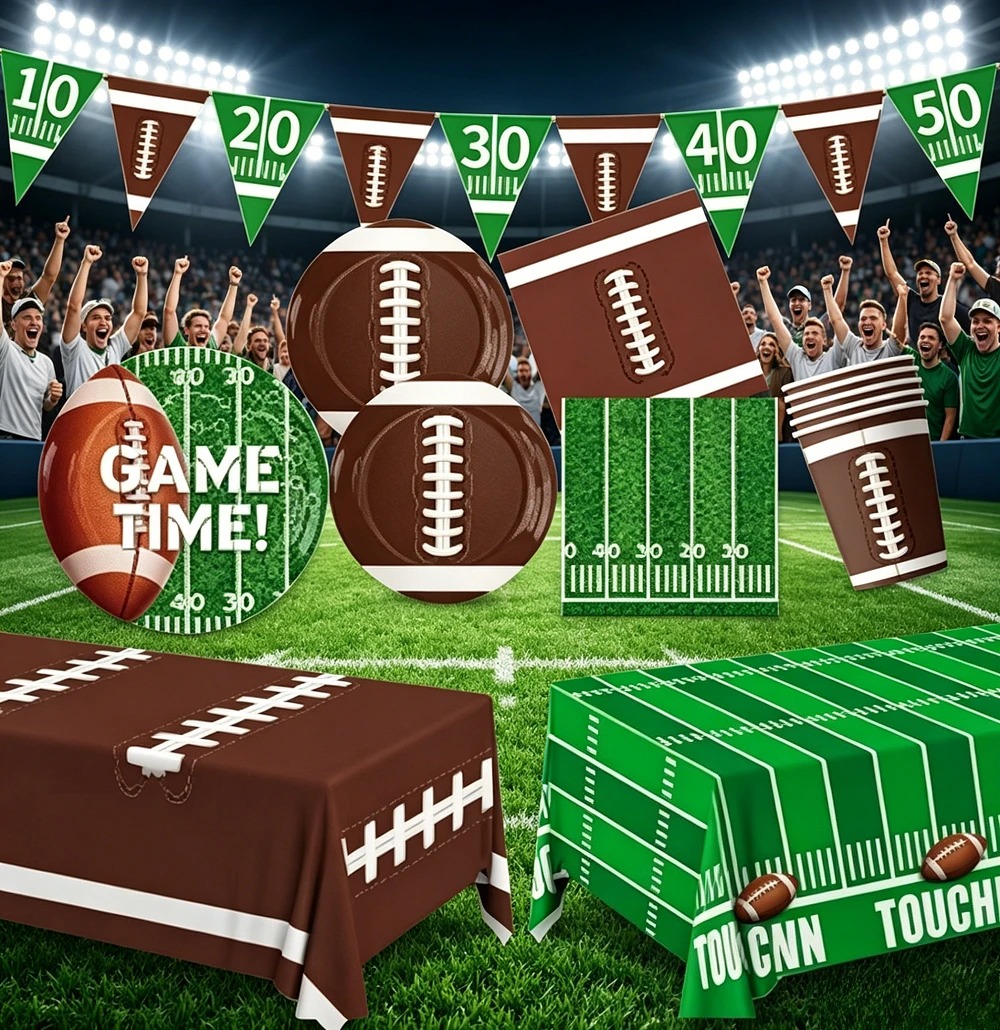 Table Cloth Disposable - American Football Super Bowl Party Decoration