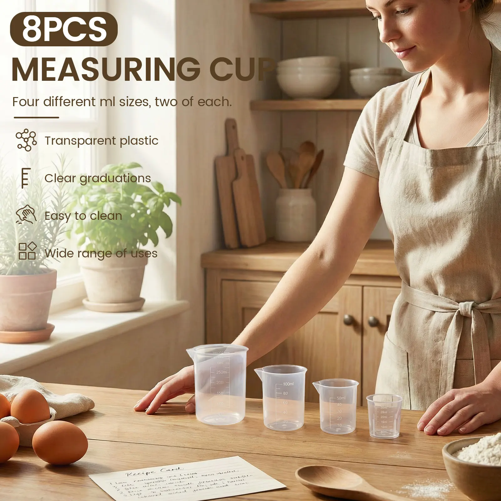 8 Pcs Plastic Measuring Cup Se - Plastic Cup 50Pcs ulasan dan harga