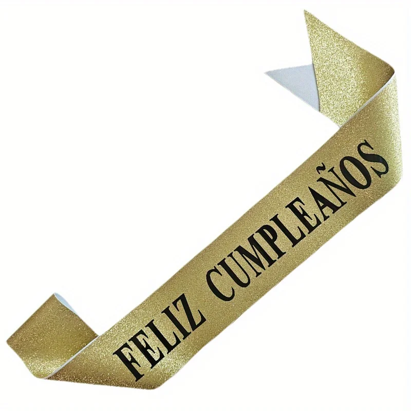 Gold Glitter Feliz Cumpleaños  - Birthday Sash Glitter ulasan dan harga
