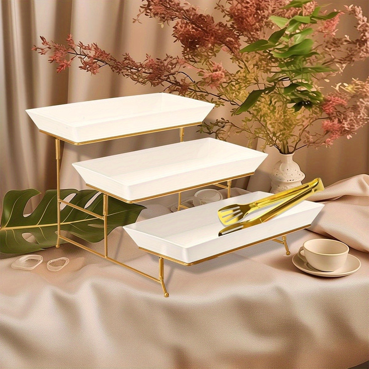 White Tiered Serving Stand + T - Cupcake Stand Tier ulasan dan harga