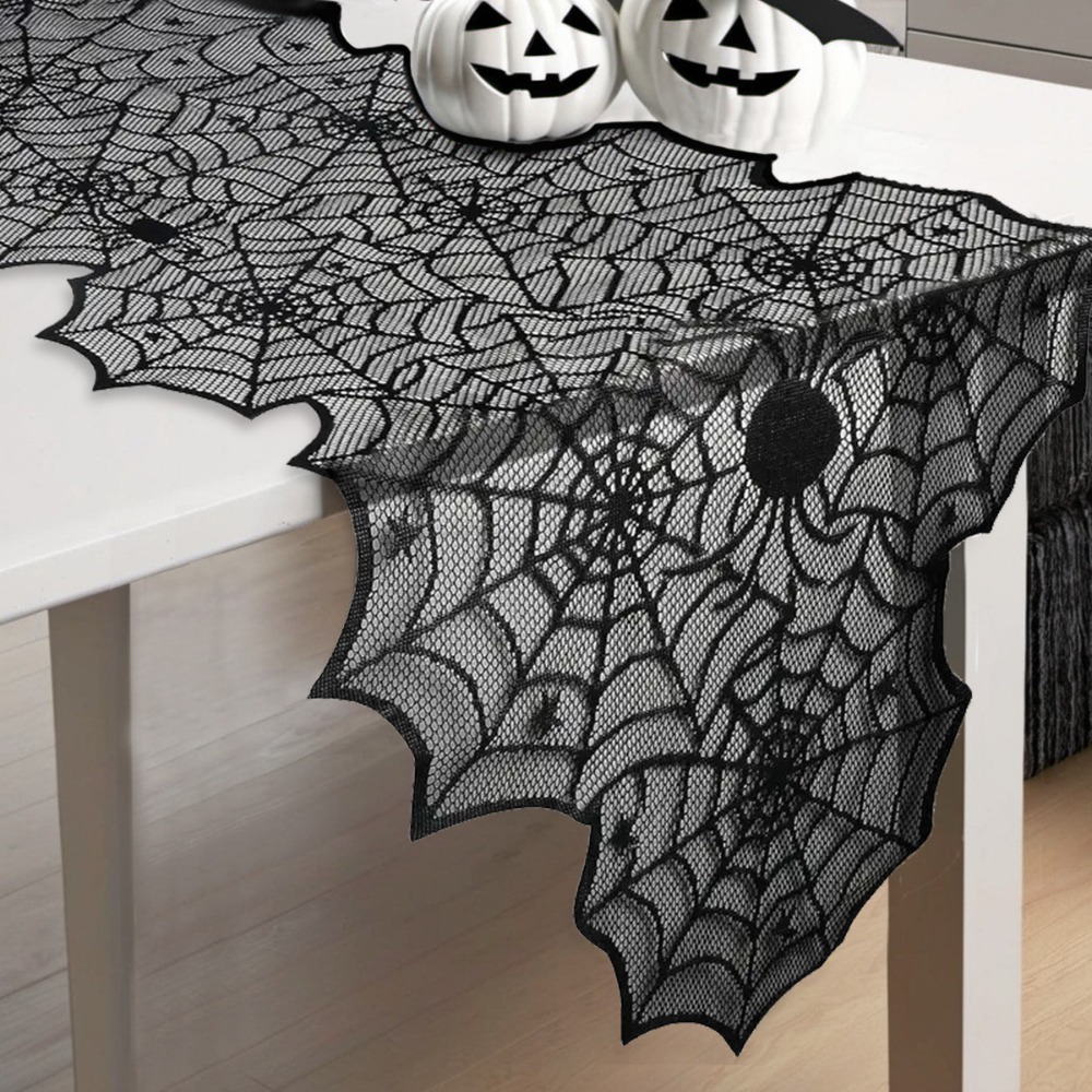 Translucent Spider Web Black L - Table Cloth Disposable ulasan dan harga