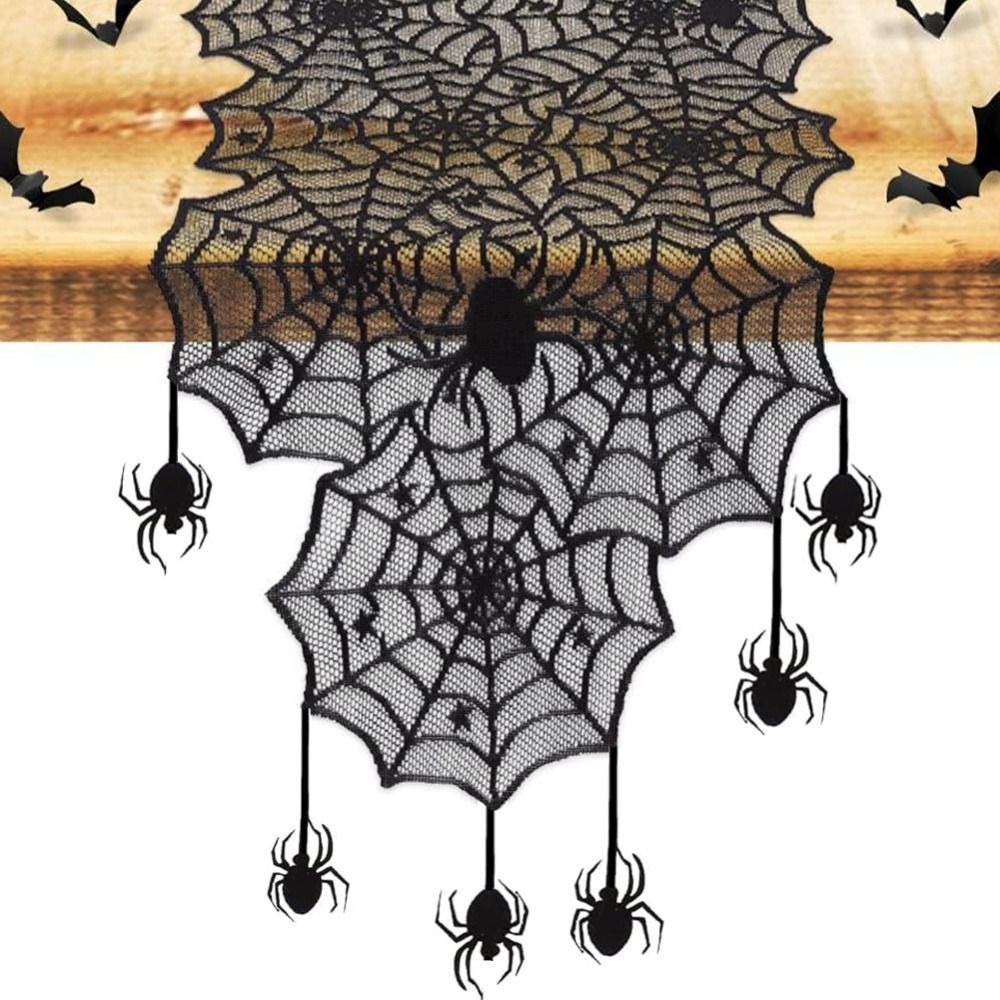 Translucent Spider Web Black L - Table Cloth Disposable ulasan dan harga