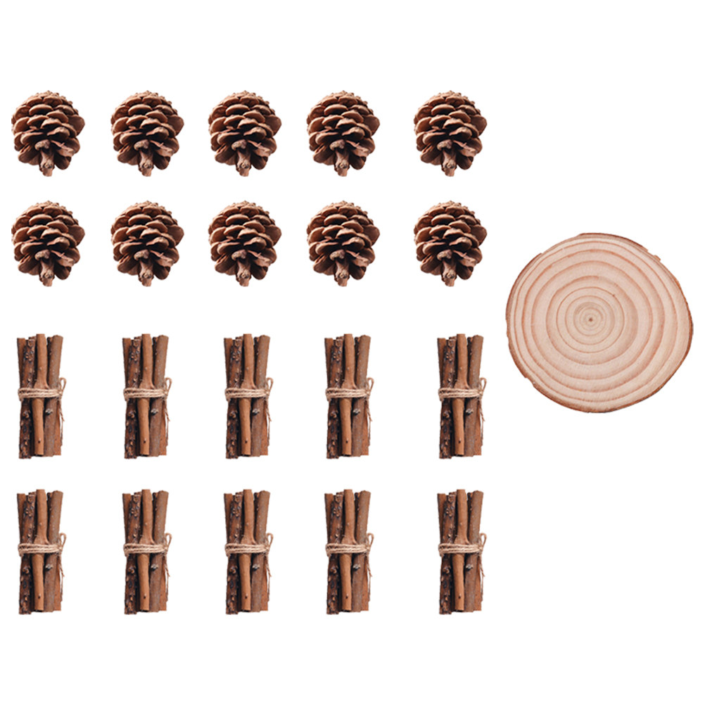 21Pcs Natural Pine Cones and W - Centerpiece Stick ulasan dan harga