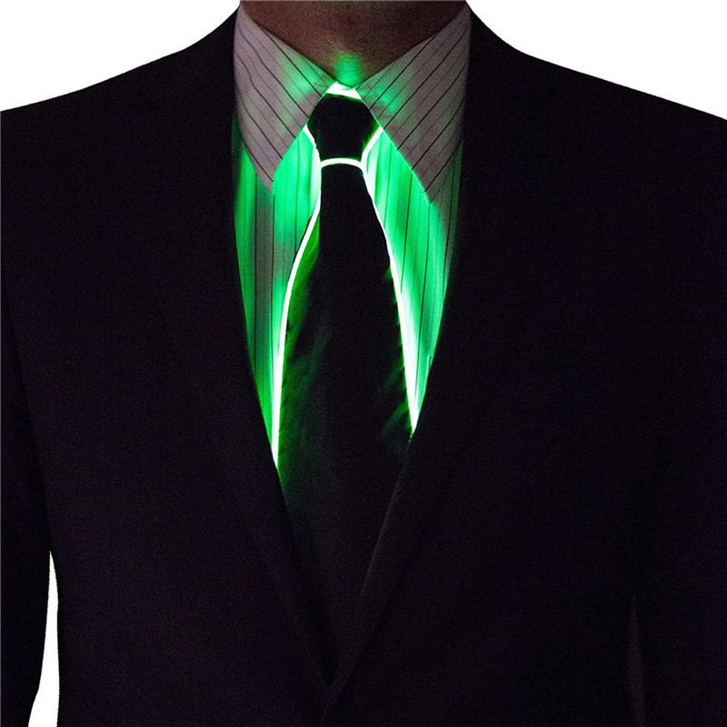 Men Glowing Tie EL Wire Neon L - Event Party Dj ulasan dan harga