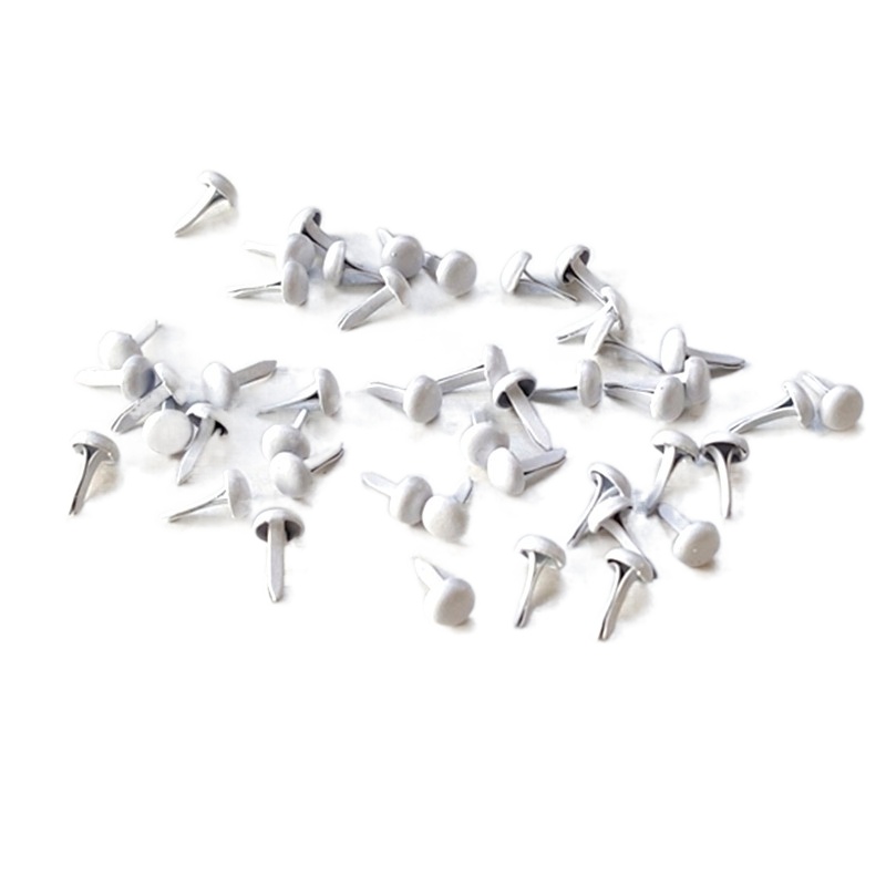 500pcs 4.5mm White  Metal Brad - Papercraft Supply Invitation ulasan dan harga