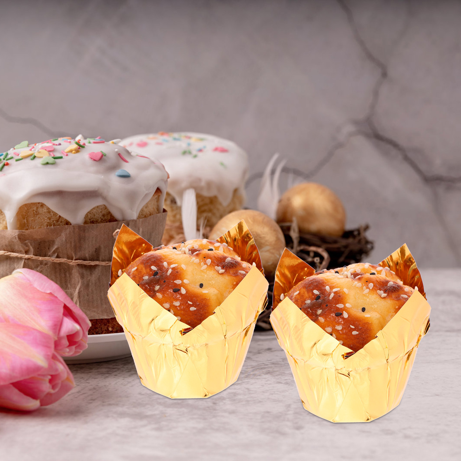 50Pcs Muffin Cup Heat-Resistan - Plastic Cup 50Pcs ulasan dan harga