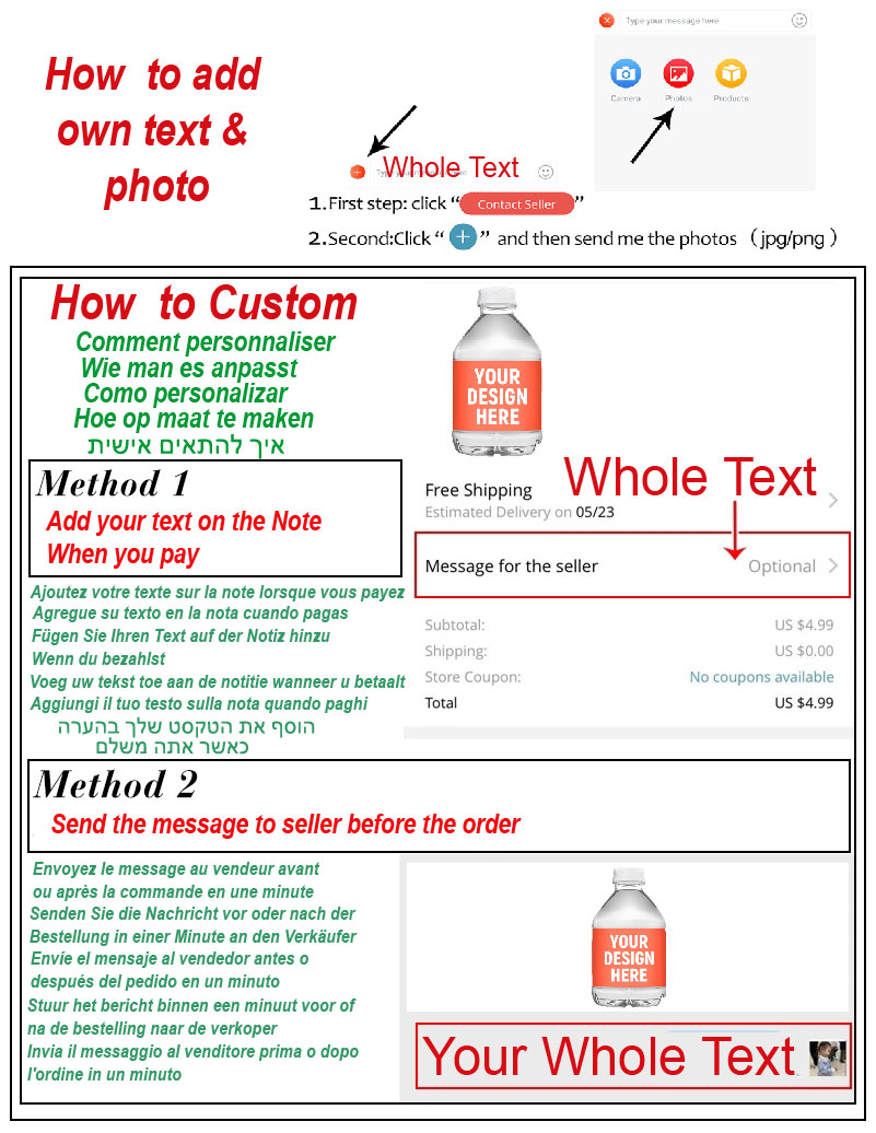 Custom Water Bottle Label, Per - Party Event Supplier ulasan dan harga