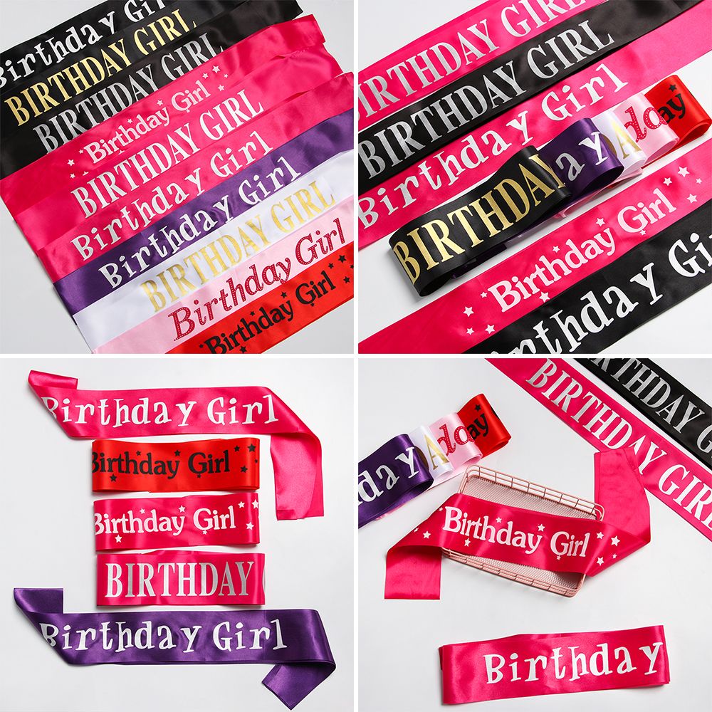 Birthday Girl Glitter Satin Sa - Birthday Sash Glitter ulasan dan harga