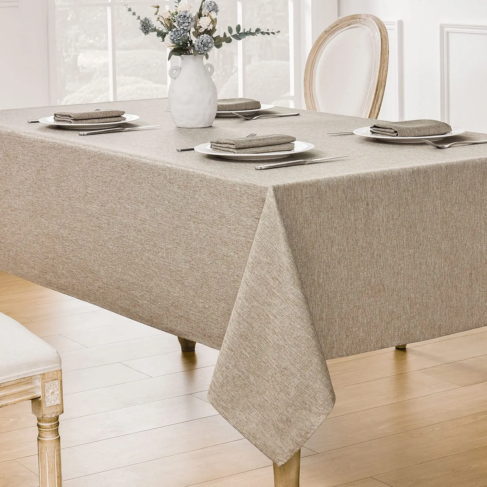 Faux Linen Rectangle Tableclot - Table Cloth Disposable ulasan dan harga