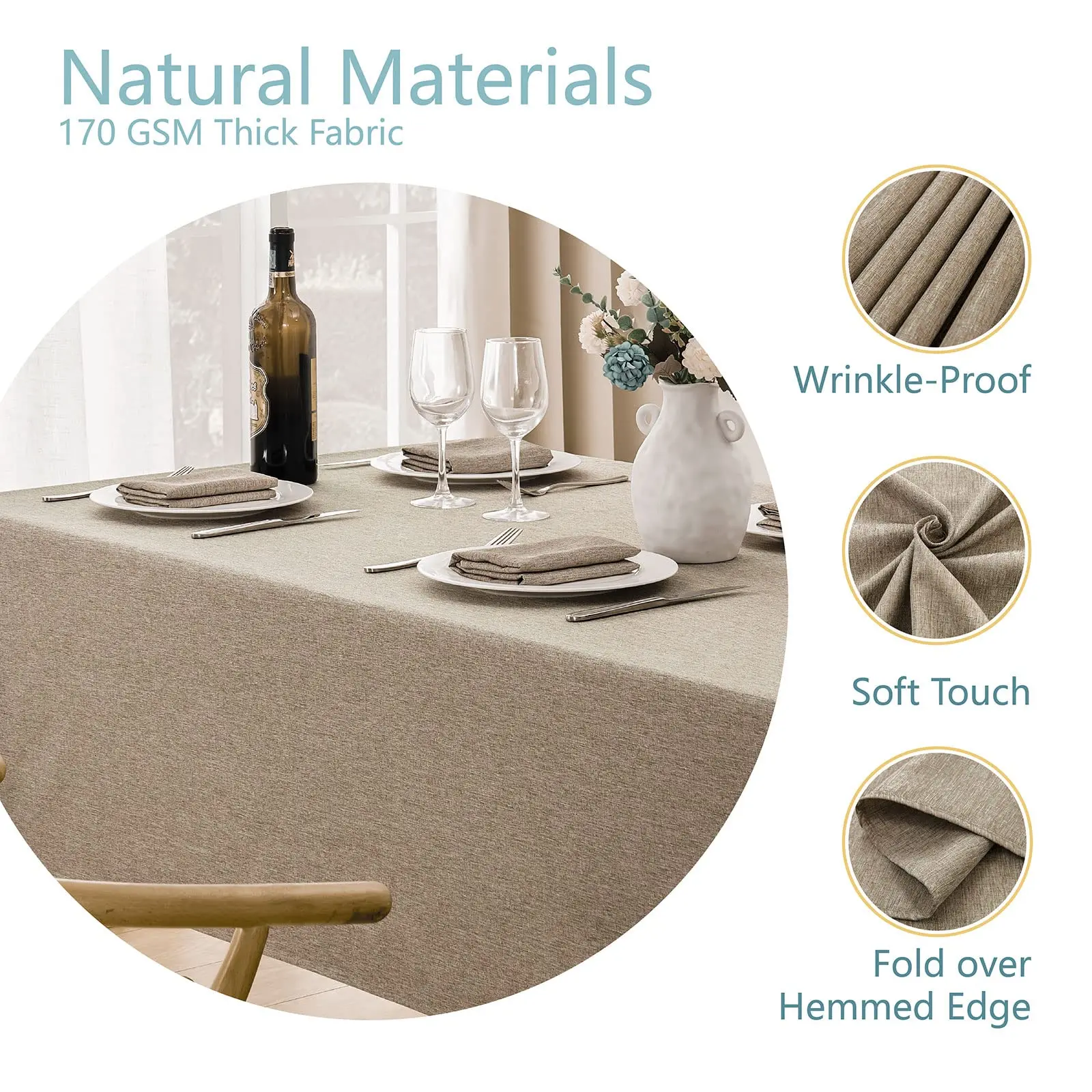 Faux Linen Rectangle Tableclot - Table Cloth Disposable ulasan dan harga