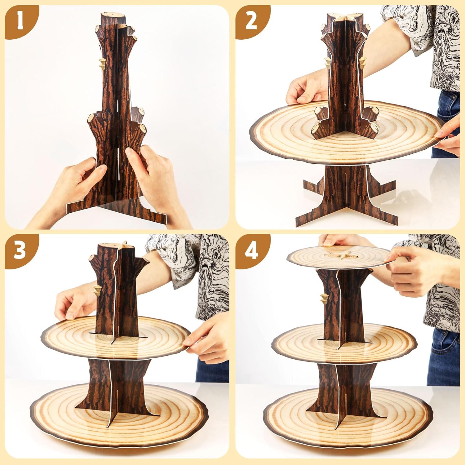 Wooden Cupcake Stand Decoratio - Cupcake Stand Tier ulasan dan harga