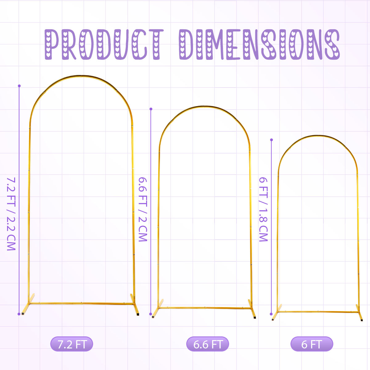 3Pack Golden Metal Arch Kits,  - Balloon Arch Kit ulasan dan harga