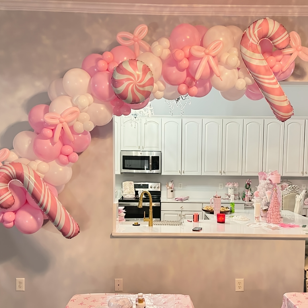 141 Pcs Pink Ribbon Balloons A - Balloon Arch Kit ulasan dan harga